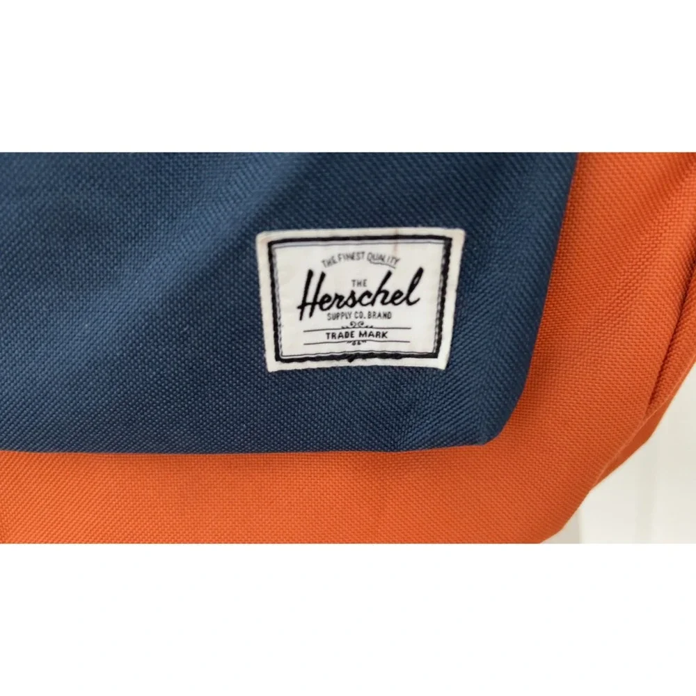 Herschel Supply Co. Orange & Navy Canvas Backpack‎ School Bag Bookbag Travel